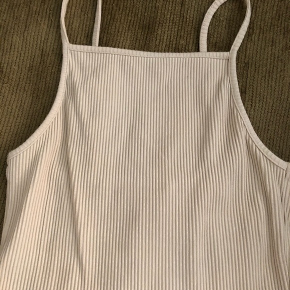 H&M Trend Nude Beige Ribbed Tank Top Size 4 New - Picture 2 of 5